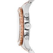 Michael Kors Everest Chronograph Silver Dial Two Tone Steel Strap Watch For Women - MK6975