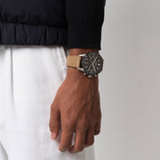 Hugo Boss Allure Chronograph Black Dial Brown Leather Strap Watch for Men - 1513964