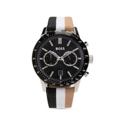 Hugo Boss Allure Chronograph Black Dial Multicolor Nylon Strap Watch for Men - 1513963