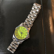 Marc Jacobs Henry Yellow Dial Silver Steel Strap Watch for Women - MBM3201
