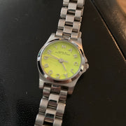 Marc Jacobs Henry Yellow Dial Silver Steel Strap Watch for Women - MBM3201