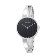 Calvin Klein Drift Black Dial Silver Steel Strap Watch for Women - K6S2N111