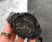 Diesel Mr Daddy 2.0 Chronograph Black Dial Black Steel Strap Watch For Men - DZ7396