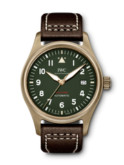 IWC Pilot's Watch Automatic Spitfire Green Dial Brown Leather Strap Watch for Men - IW326802