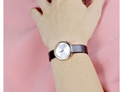 Calvin Klein Firm White Dial Brown Leather Strap Watch for Women - K3N236G6