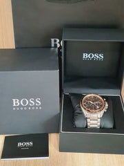 Hugo Boss Driver Sport Chronograph Grey Dial Two Tone Steel Strap Watch for Men - 1513094