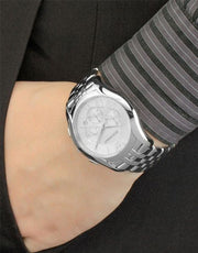 Emporio Armani Velente Chronograph Quartz Silver Dial Silver Steel Strap Watch For Men - AR1702