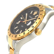 Versace Hellenyium GMT Black Dial Two Tone Steel Strap Watch for Men - V11040015