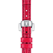 Tissot Bellissima Small Lady Diamonds Mother of Pearl Dial Red Leather Strap Watch For Women - T126.010.66.113.00