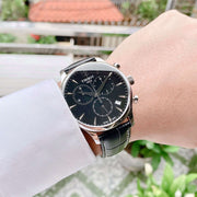 Tissot T Classic Tradition Chronograph Black Dial Black Leather Strap Watch For Men - T063.617.16.057.00