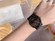 Calvin Klein City Quartz Black Dial Black Leather Strap Watch for Men - K2G2G4C1