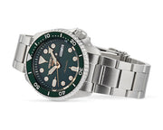 Seiko 5 Sports Automatic Analog Green Dial Silver Steel Strap Watch For Men - SRPD63K1