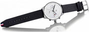 Tommy Hilfiger Lexor Silver Dial Black Leather Strap Watch For Men - 1791489