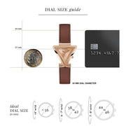 Guess Fame Quartz Rose Gold Dial Brown Leather Strap Watch For Women - GW0548L2