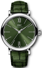 IWC Portofino Automatic Green Dial Green Leather Strap Watch for Women - IW357405