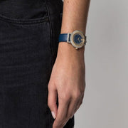 Versace Greca Blue Dial Blue Leather Strap Watch for Women - VERE00218