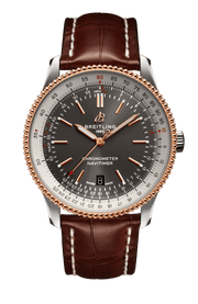 Breitling Navitimer 1 Automatic 41mm Black Dial Brown Leather Strap Mens Watch - U17326211M1P1
