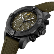 Breitling Avenger Chronograph 45mm Green Dial Green Nylon Strap Watch for Men - V13317101L1X1