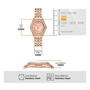 Michael Kors Harlowe Three-Hand Rose Gold Dial Rose Gold Steel Strap Watch for Women - MK4845