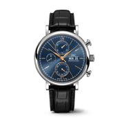 IWC Portofino Chronograph Blue Dial Black Leather Strap Watch for Men - IW391036