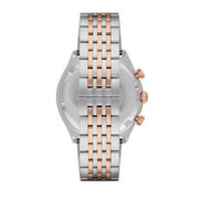 Emporio Armani Zeta Chronograph Quartz White Dial Two Tone Steel Strap Watch For Men - AR1998
