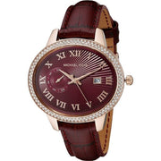 Michael Kors Whitley Quartz Burgundy Dial Burgundy Leather Strap Watch For Women - MK2430