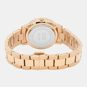 Daniel Wellington Iconic Link Black Dial Rose Gold Steel Strap Watch For Men - DW00100344