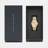 Daniel Wellington Iconic Link Unitone Gold Dial Gold Steel Strap Watch For Women - DW00100403