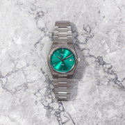 Tissot PRX Green Dial Silver Steel Strap Watch for Women - T137.210.11.081.00