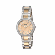 Fossil Virginia Rose Gold Dial Two Tone Steel Strap Watch for Women - ES3405