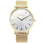 Coach Perry Silver Dial Gold Mesh Bracelet Watch for Women - 14503385
