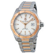 Tag Heuer Aquaracer Calibre 5 Automatic White Dial Two Tone Steel Strap Watch for Men - WAY2150.BD0911