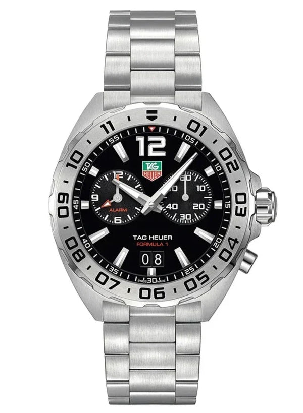 Tag Heuer Formula 1 Black Dial Silver Steel Strap Watch for Men - WAZ111A.BA0875