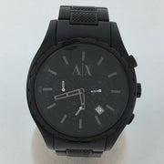 Armani Exchange Chronograph Black Dial Black Steel Strap Watch for Men - AX1058
