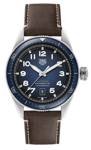 Tag Heuer Autavia Calibre 5 Automatic Blue Dial Brown Leather Strap Watch for Men - WBE5116.FC8266