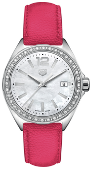 Tag Heuer Formula 1 Quartz Mother of Pearl Dial Pink Leather Strap Watch for Women - WBJ131A.FC8252