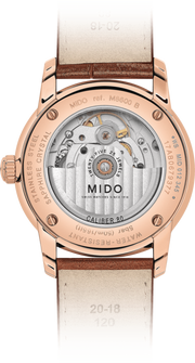 Mido Baroncelli III Automatic Blue Dial Brown Leather Strap Watch For Men - M8600.3.15.8