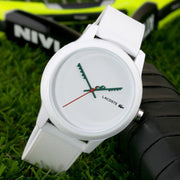 Lacoste 12.12 White Dial White Silicone Strap Watch for Men - 2011069