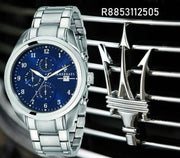 Maserati Traguardo Blue Dial Silver Steel Strap Watch For Men - R8853112505