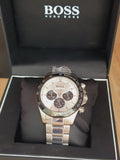 Hugo Boss Ikon Chronograph Silver Dial Silver Steel Strap Watch for Men - 1512964