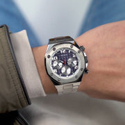 Guess Empire Quartz Black Dial Silver Steel Strap Watch For Men - GW0489G1