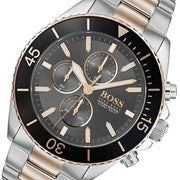 Hugo Boss Ocean Edition Chronograph Black Dial Two Tone Steel Strap Watch for Men - 1513705
