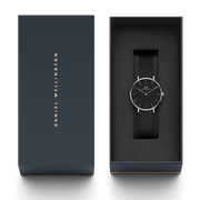 Daniel Wellington Petite Ashfield Black Dial Black Mesh Strap Watch For Women - DW00100308
