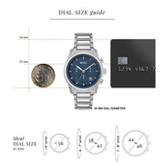 Hugo Boss Trace Chronograph Blue Dial Silver Steel Strap Watch For Men - 1514007