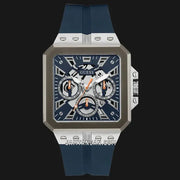 Guess Leo Chronograph Navy Blue Dial Blue Silicone Strap Watch For Men - GW0637G1