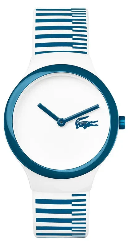 Lacoste Goa White Dial Two Tone Silicone Strap Watch for Men - 2020118