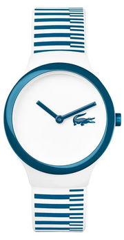 Lacoste Goa White Dial Two Tone Silicone Strap Watch for Men - 2020118