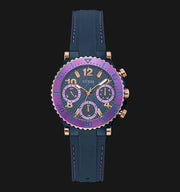 Guess Cosmic Multifunction Blue Dial Blue Silicone Strap Watch For Women - GW0466L2