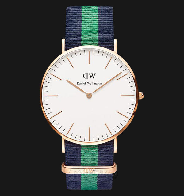Daniel Wellington Classic Warwick White Dial Two Tone Nylon Strap Watch for Men - DW00100005