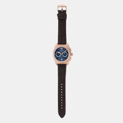 Emporio Armani Federico Chronograph Blue Dial Brown Leather Strap Watch For Men - AR11563